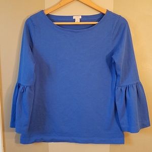 J.  Crew bell sleeve purple  shirt size xs